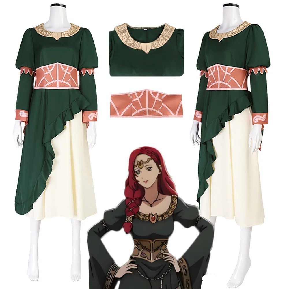 

2024 Cartoon Lorded Rings Cosplay Hera Medieval Dresses Roleplay Costume Outfit Halloween Carnival Party Suits For Women Adult