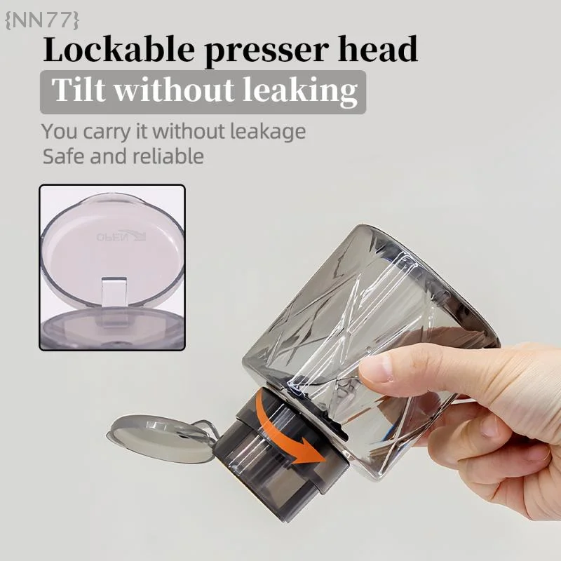 1 Pcs Refillable Lockable Empty Pump Dispenser Nail Manicure Cleaner Makeup Remover Container Press Bottle For Personal Use