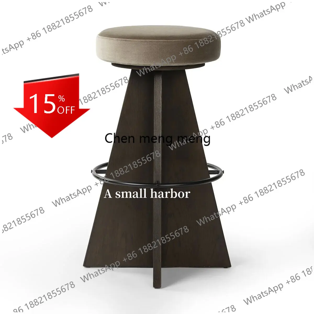 

M85 Bar chair Solid wood stool Home minimalist Nordic designer retro bar chair