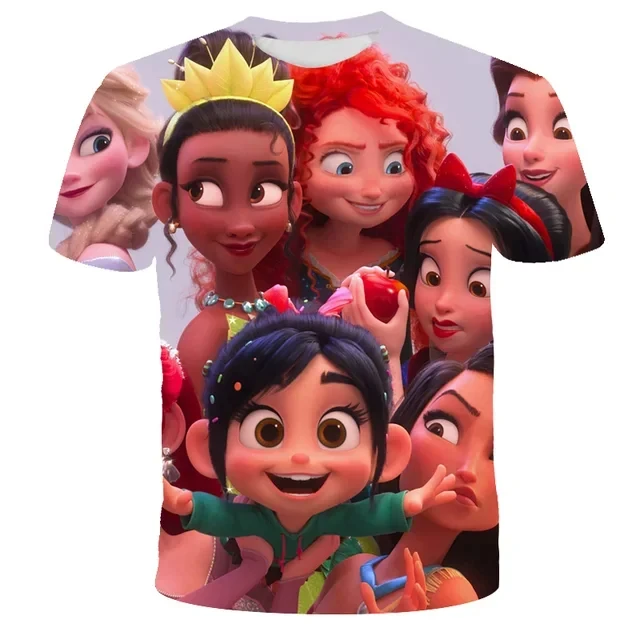 Mickey Boy Girl T-shirt MINISO Men T-shirts 3D Print Oversized Short Sleeve Maleficent Men T-shirts Disney Princess Men Clothing