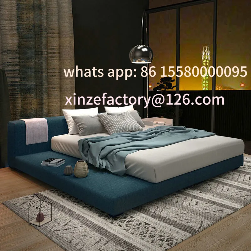 

Customizable Cloth Bed Tatami Modern Simple Double