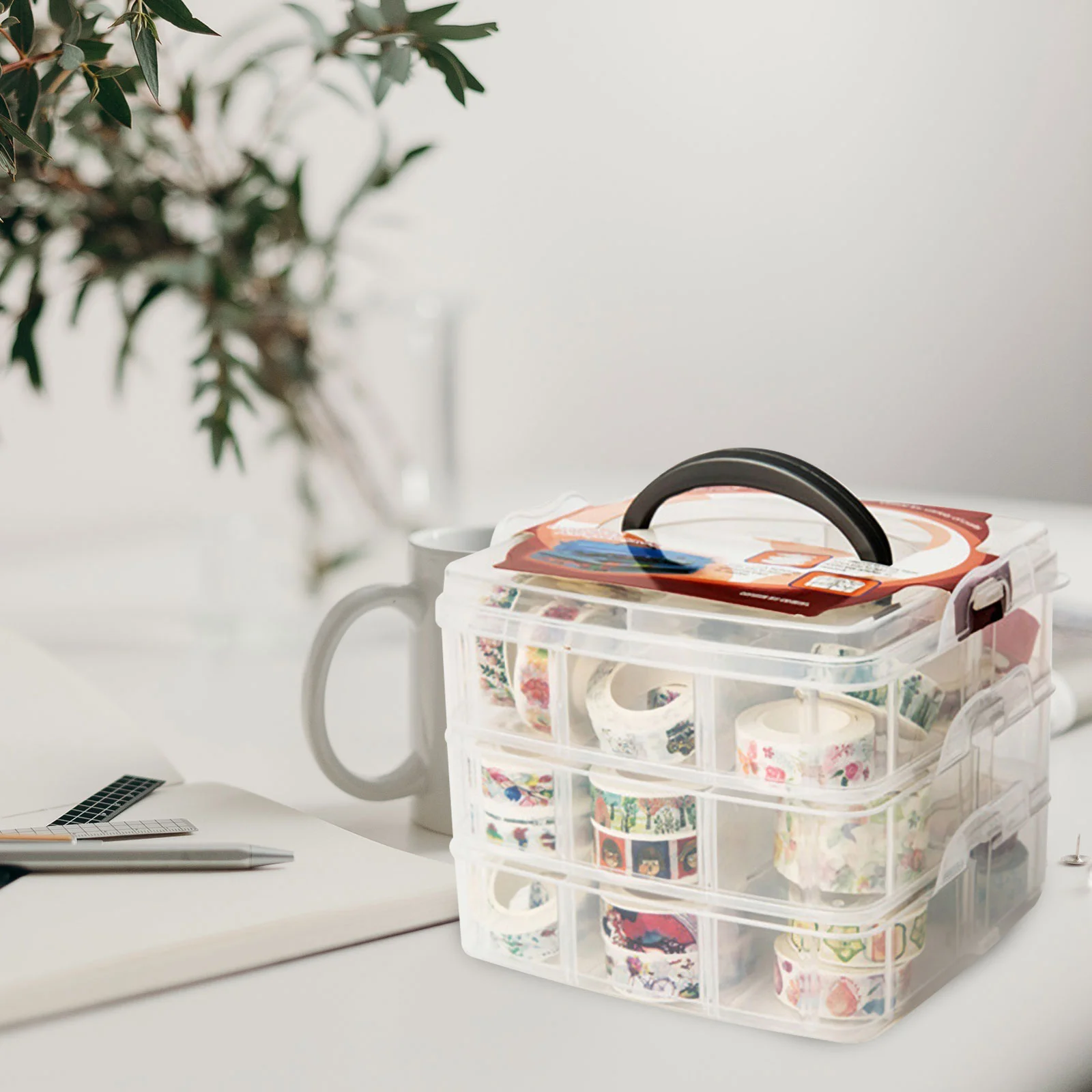 Caja de almacenamiento de cinta, contenedores, estuche protector, joyería, suministro de dormitorio, contenedor de papel, herramienta de mesa de