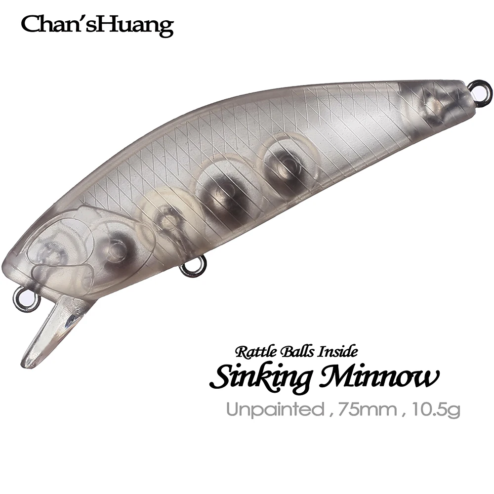 

Chan'sHuang 20 шт. неокрашенные заготовки приманки 75 мм 10,5 г погремушки тонущий воблер в виде гольяна DIY искусственные рыболовные приманки ручной работы