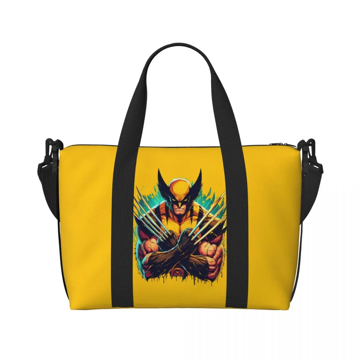 

Custom Wolverine Tote Bag for Women Large Capacity Comics Animation Beach Gym Travel Bags