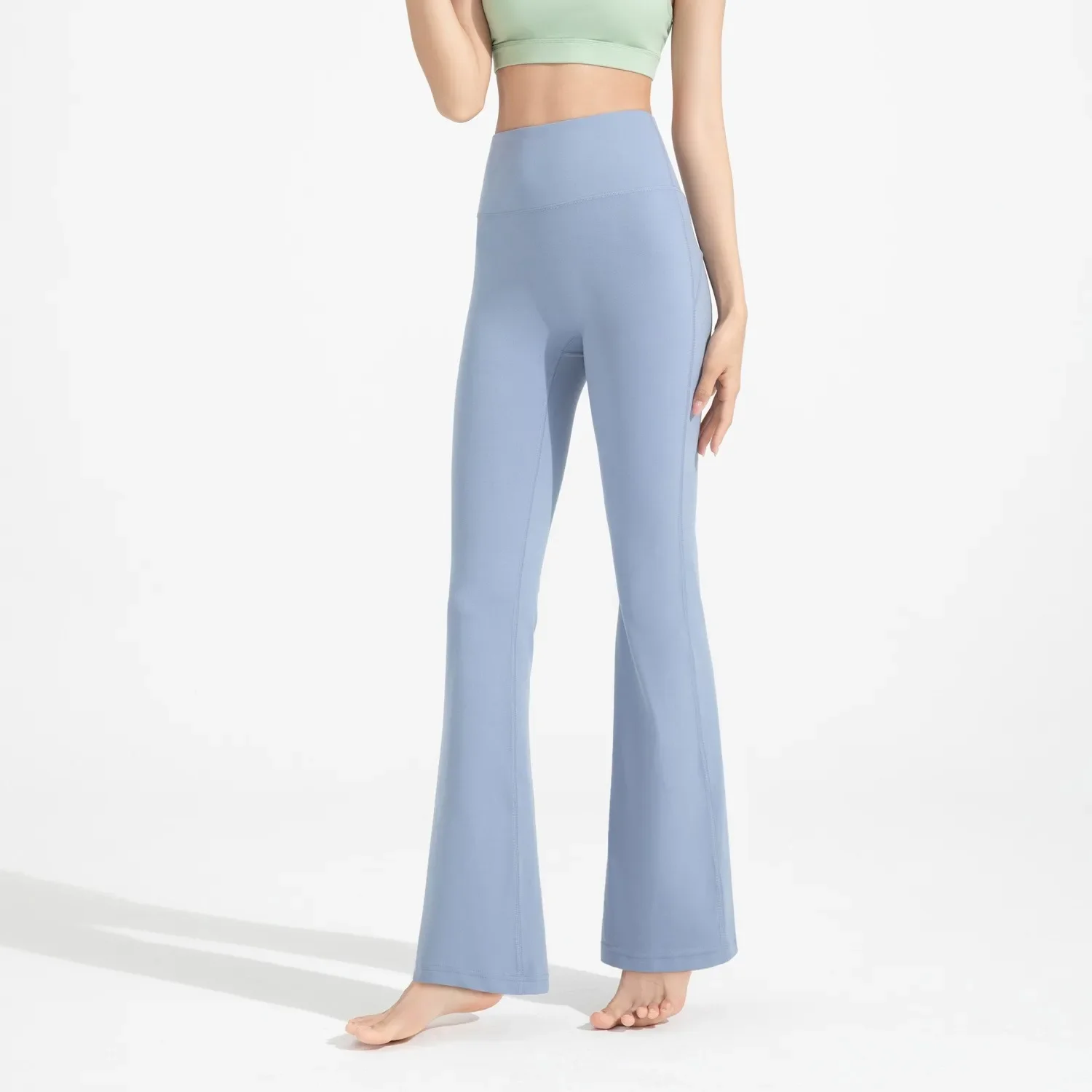 Pilates-Sporttights mit hoher Taille, ausgestellte Yoga-Hose, nahtlose Leggings, Damen-Fitness-Hosen mit Hüftlift, hautfarbene Freizeit-Sport-Yoga-Hose – Detail 14