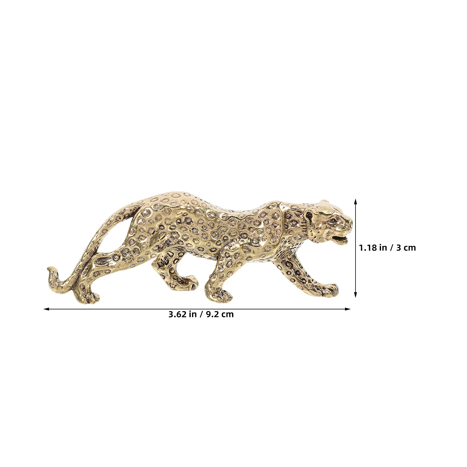 2 pcs Ornament Decor Home Decoration Halloween Christmas New Year Animal Statue Animals Statue Brass Decorative Leopard