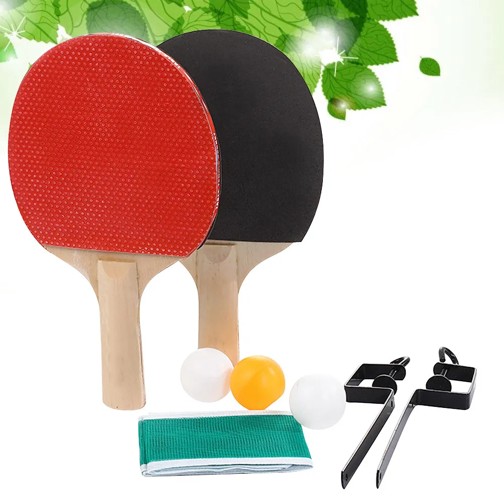 

Wooden Metal Plastic Table Tennis Racket Rack Set for Training Pong Sports Fun Family Play Indoor Outdoor Space Saving Stress