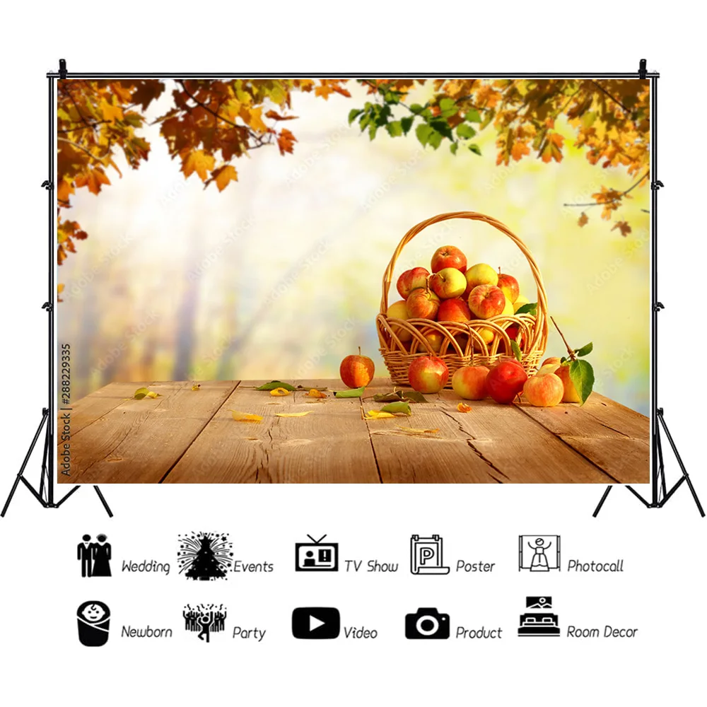 NITREE Halloween Background Autumn Pumpkin Farm Haystack Fallen Leaves Baby Photography Studio Prop Background  NG-03