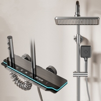 High-end Bathroom Shower Faucet Set 4 Functions Digital Temperature Display With Light Shower Hot Cold Shower Mixer Taps