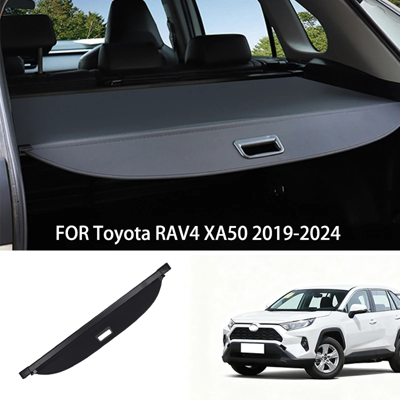 

Автомобильные аксессуары подходят для Toyota RAV4 XA50 2019-2024, черная задняя крышка груза, конфиденциальность, экран багажника, защитный козырек