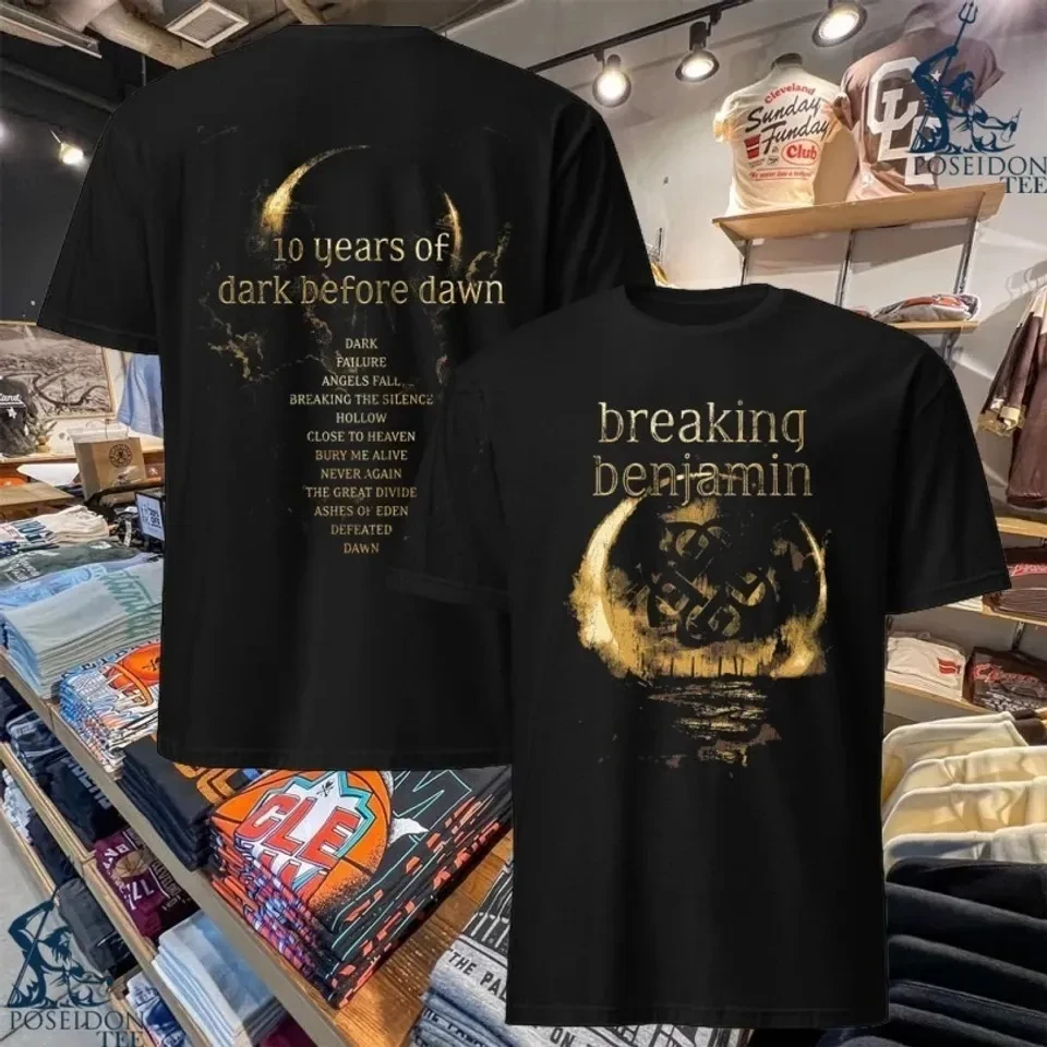 2026 Breaking Benjamin Dark Before Dawn 10th Anniversary Double Sided Print T Shirt Vintage Rock Album Tee