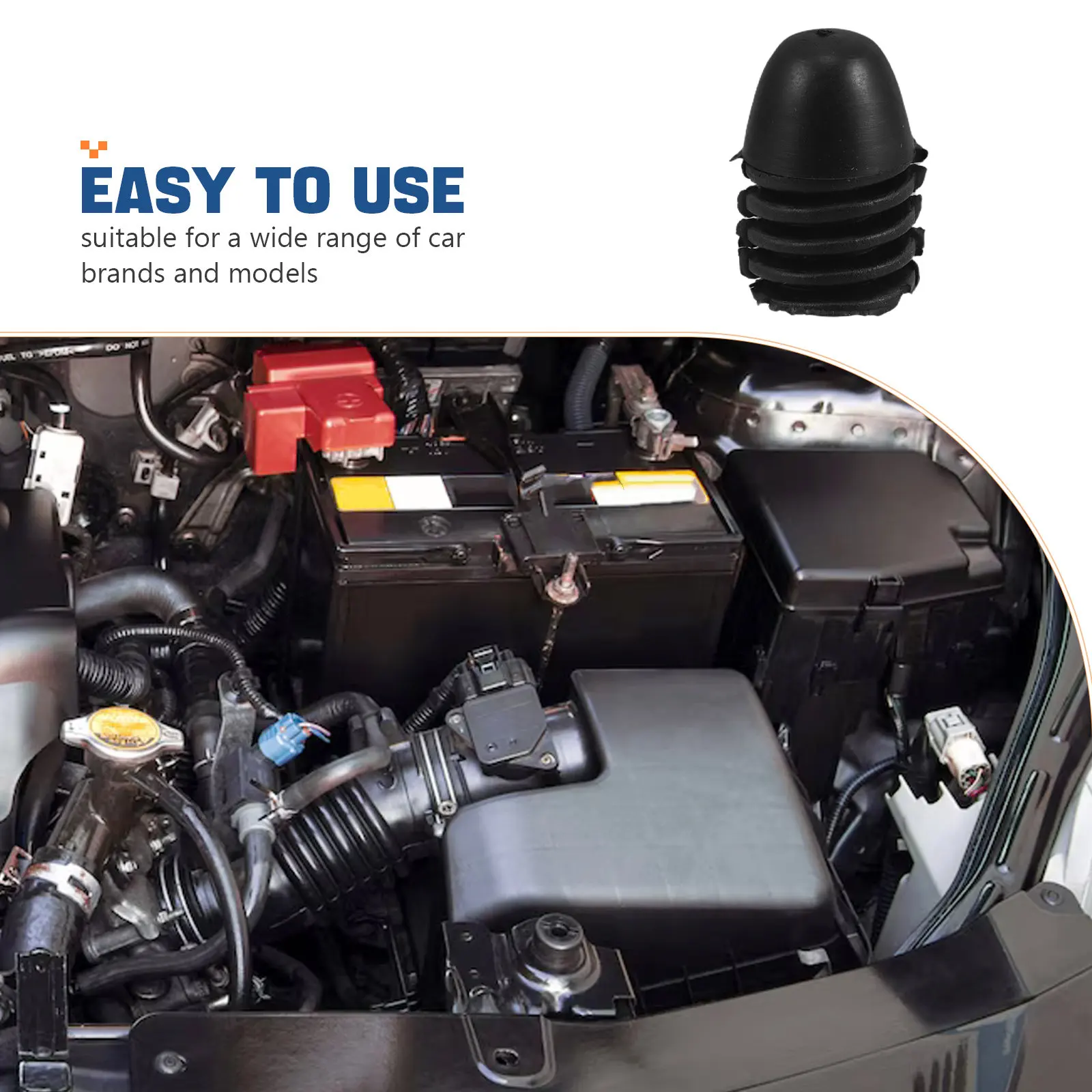 5Pcs Engine Hood Rubber Cushion Bumpers Car Bonnet Stop Buffer Pad Noise Reduction Vibration Dampening Fasteners