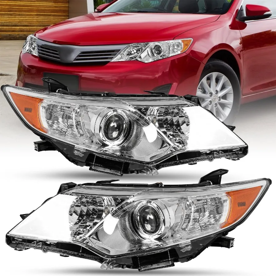 

Галогенная фара в сборе, предназначенная для моделей Camry L Le Xle Hybrid Se 20122014, сменная пара с хромированной отделкой для слева