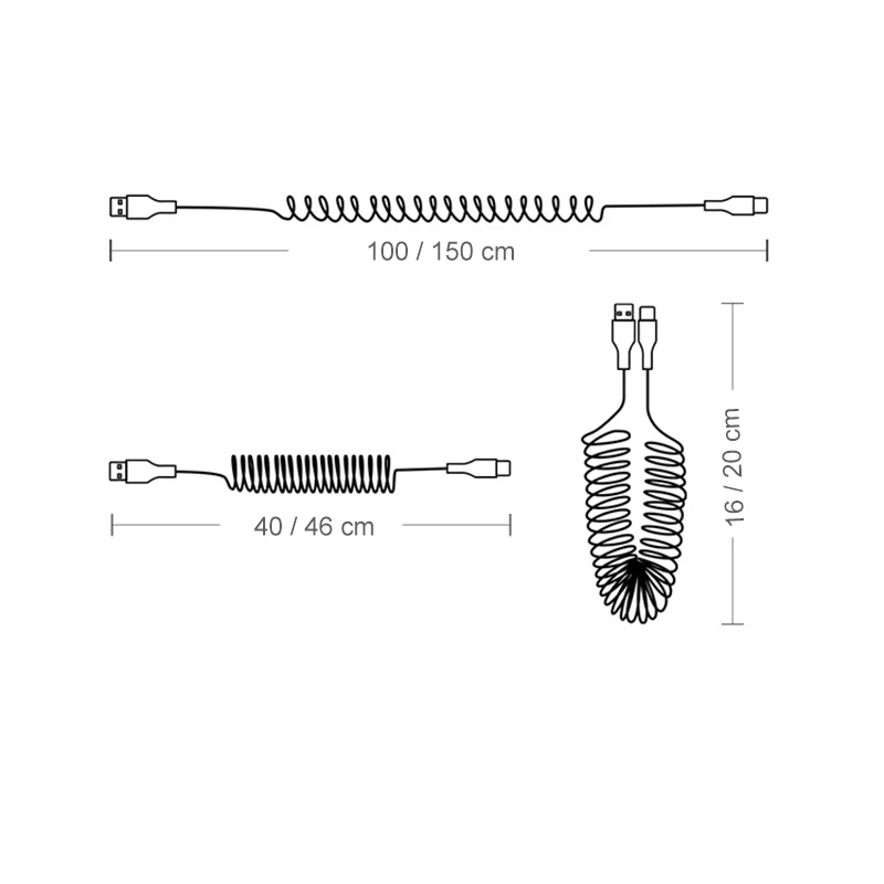 Kabel USB C Pengisian Daya Cepat 66W 5A Kabel Mobil Pegas USB Mikro 3A untuk Xiaomi Redmi POCO Huawei Honor Aksesori Ponsel Samsung