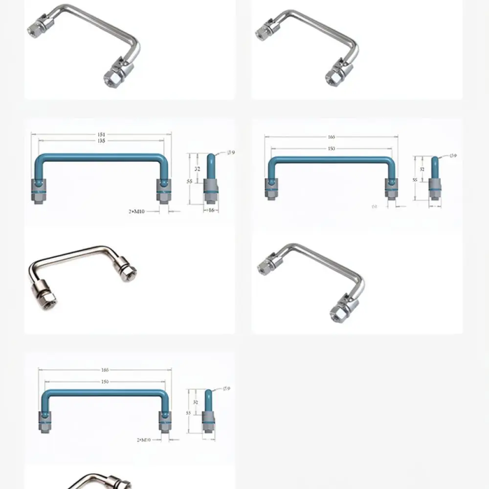 Flush Mount Folding Handle For Industrial Equipment Cabinet Tool Chest Stainless Steel Hardware Durable Pull Grip