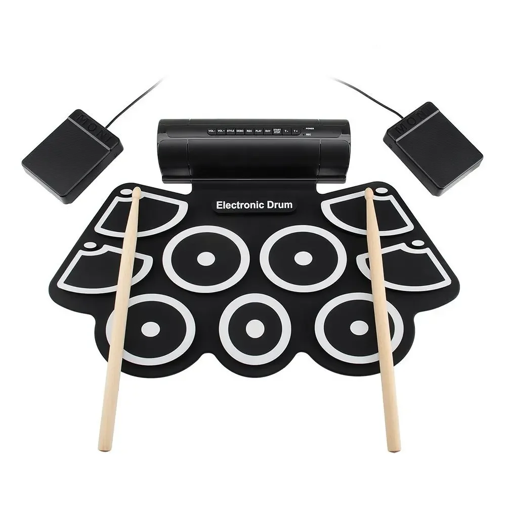 Hand-rolled USB electronic drum Thickened silicone hand-rolled drum kit