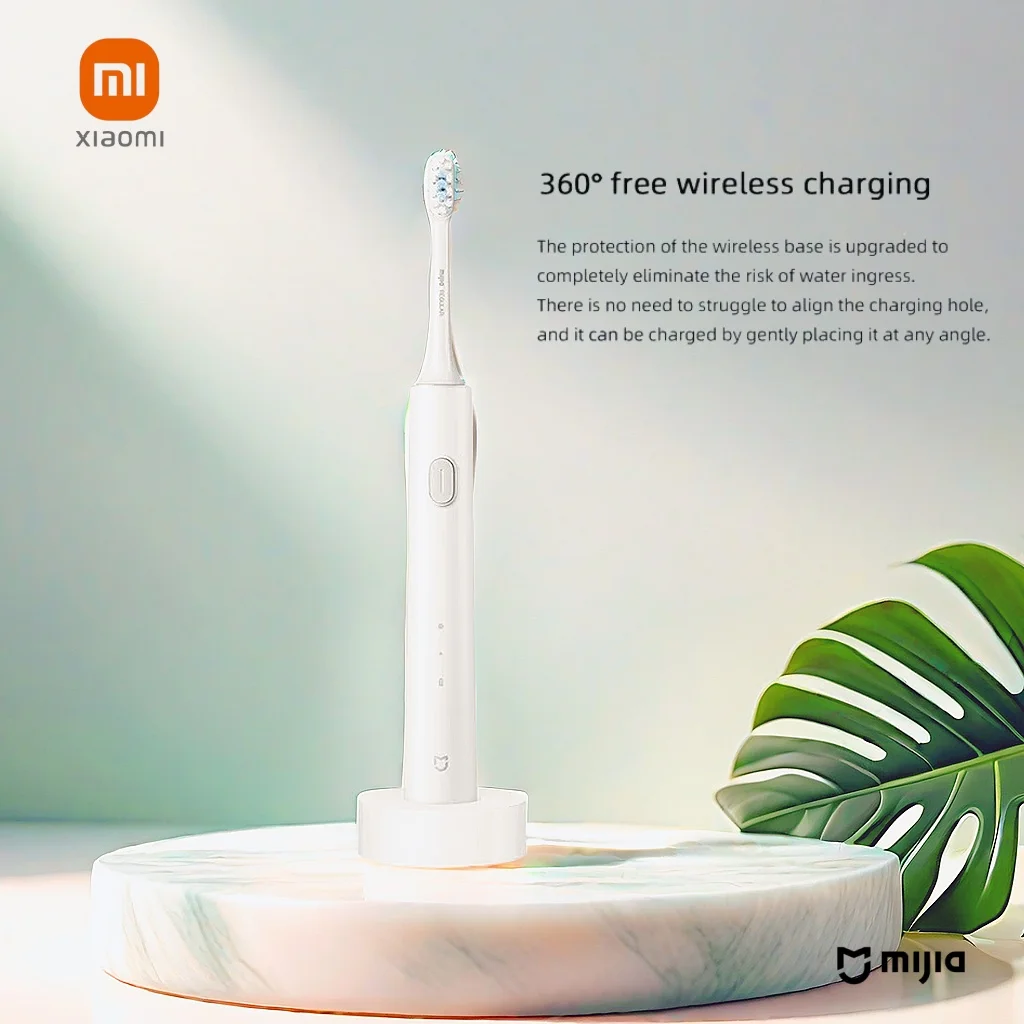 

Xiaomi Electric Toothbrush T301 Waterproof Wireless Rechargeable Sonic IPX8 Memory High Frequency Vibration Long Battery Life