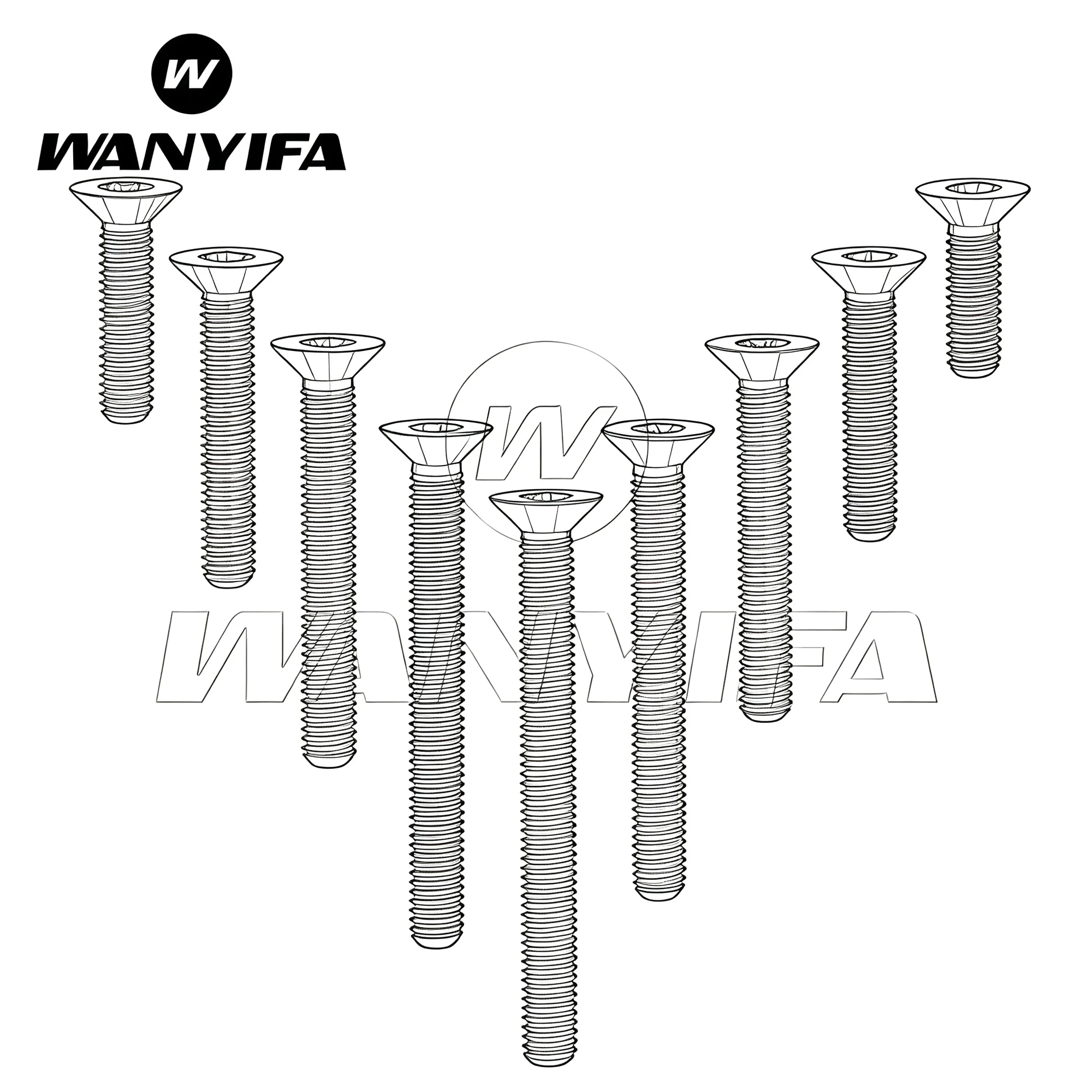 Wanyifa Titanium Bolt M6M8X10/12/15/20/25/30/35/40/45 50/60/65/70mm Countersunk Head Torx for Motorcycle Parts