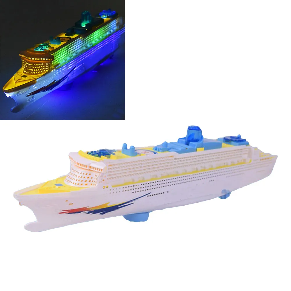 

Mini Music Cruises Boat with Flashing LED Electric Water Play Ocean Liner for Children Development Fun Gift