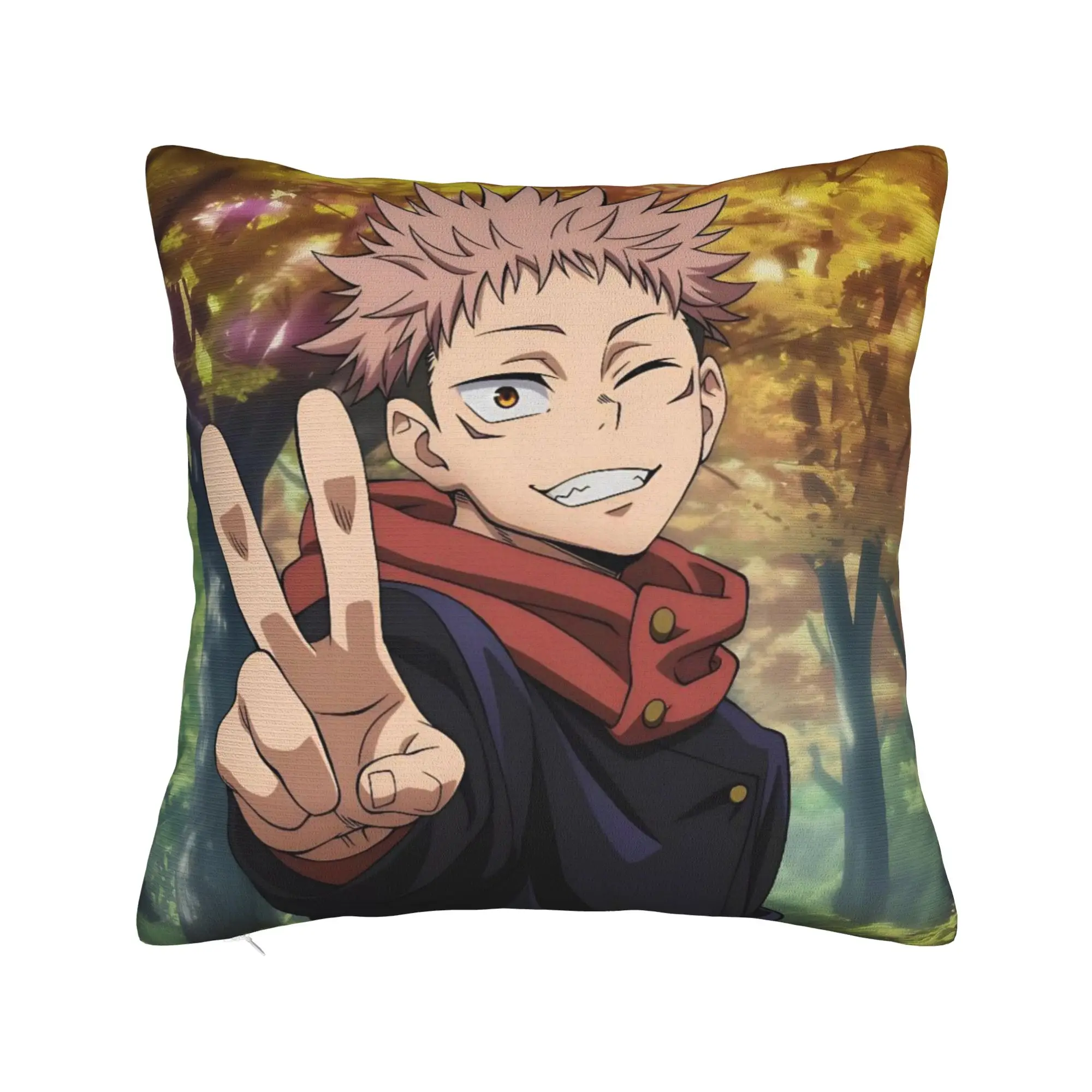 Itadori Yuji  Pillow Covers Stuff Printed Cushion Cover Decorations  JJK Anime  Throw Pillow Case Cover Living Room Multi Size
