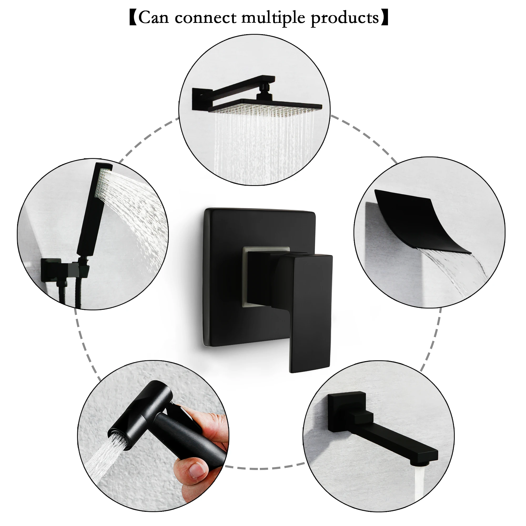 SKOWLL Shower Mixer Valve Shower Faucet Brass Bathroom Hot Cold Bath Mixer Valve Wall Mounted Water Tap Torneira Chuveiro
