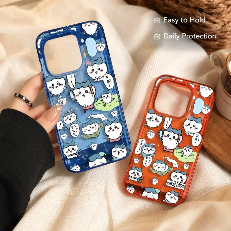 Cute Chiikawa TPU Protective Phone Case for iPhone 16 Pro 15 14 13 Soft Anti-fall Anti-slip Dirt-resistant Comfortable Grip Slim