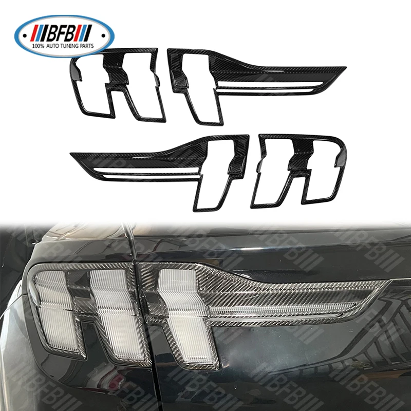 For Ford Mustang Mach-E 2021-2023 Carbon Fiber Rear Tail Light Bezel Trim Cover Kit