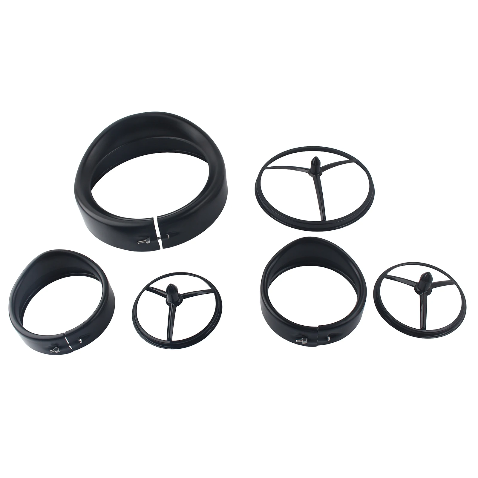 Front Light Bullet Trim & Visor Bezel Ring For Harley Touring 7 inch HeadLamp & 4 1/2 inch Fog light Lamp