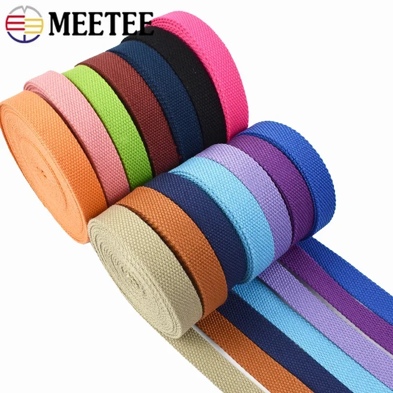 

1-5M 20mm Cotton Webbing Tape 1.9mm Thick Bag Strap To The Meter Garment Decorative Ribbons for Sewing Bias Band Dog Leash Sling