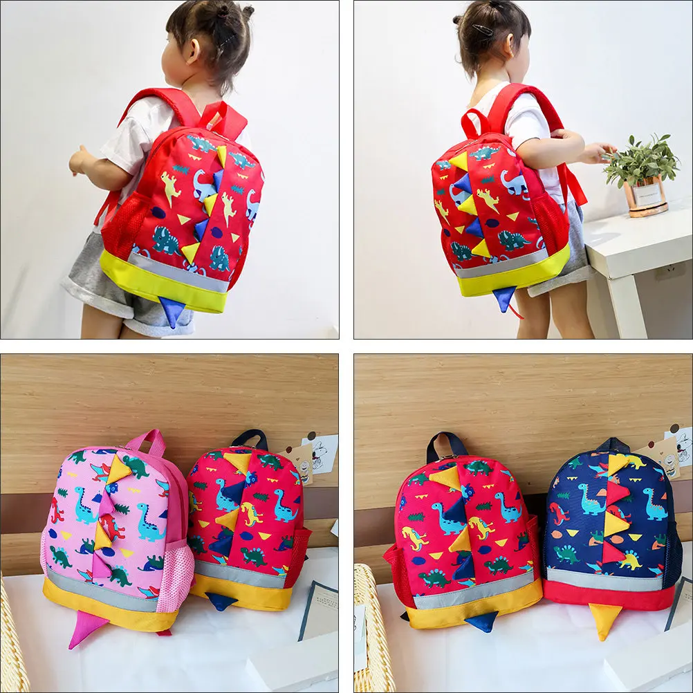

Детский рюкзак с рисунком динозавра, регулируемый ремень, для книг, школьная сумка для малышей, сумка для хранения для дошкольников, сумка для кемпинга, 1 шт.