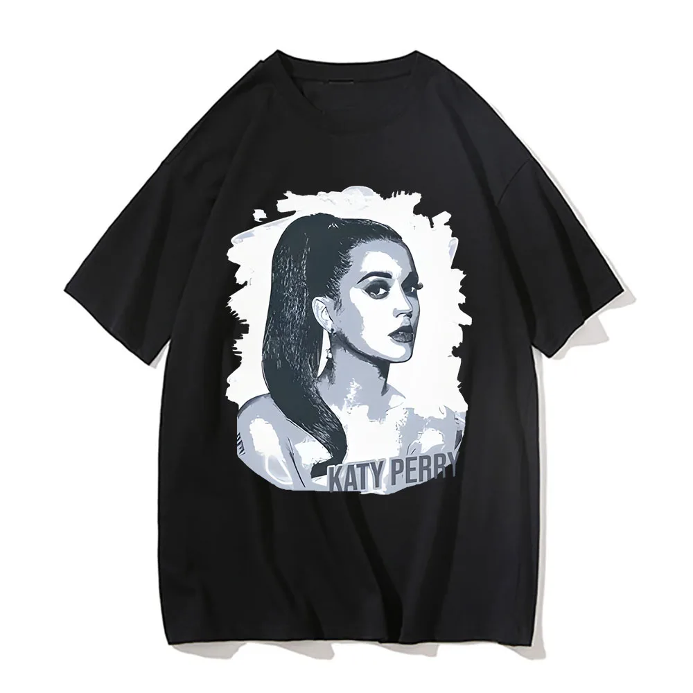 صيف جديد تي شيرت شعبية كاتي بيري نمط تي شيرت مطبوع ريترو الجولة الرقبة عالية الجودة القطن بلايز Фacakл الرجال النساء