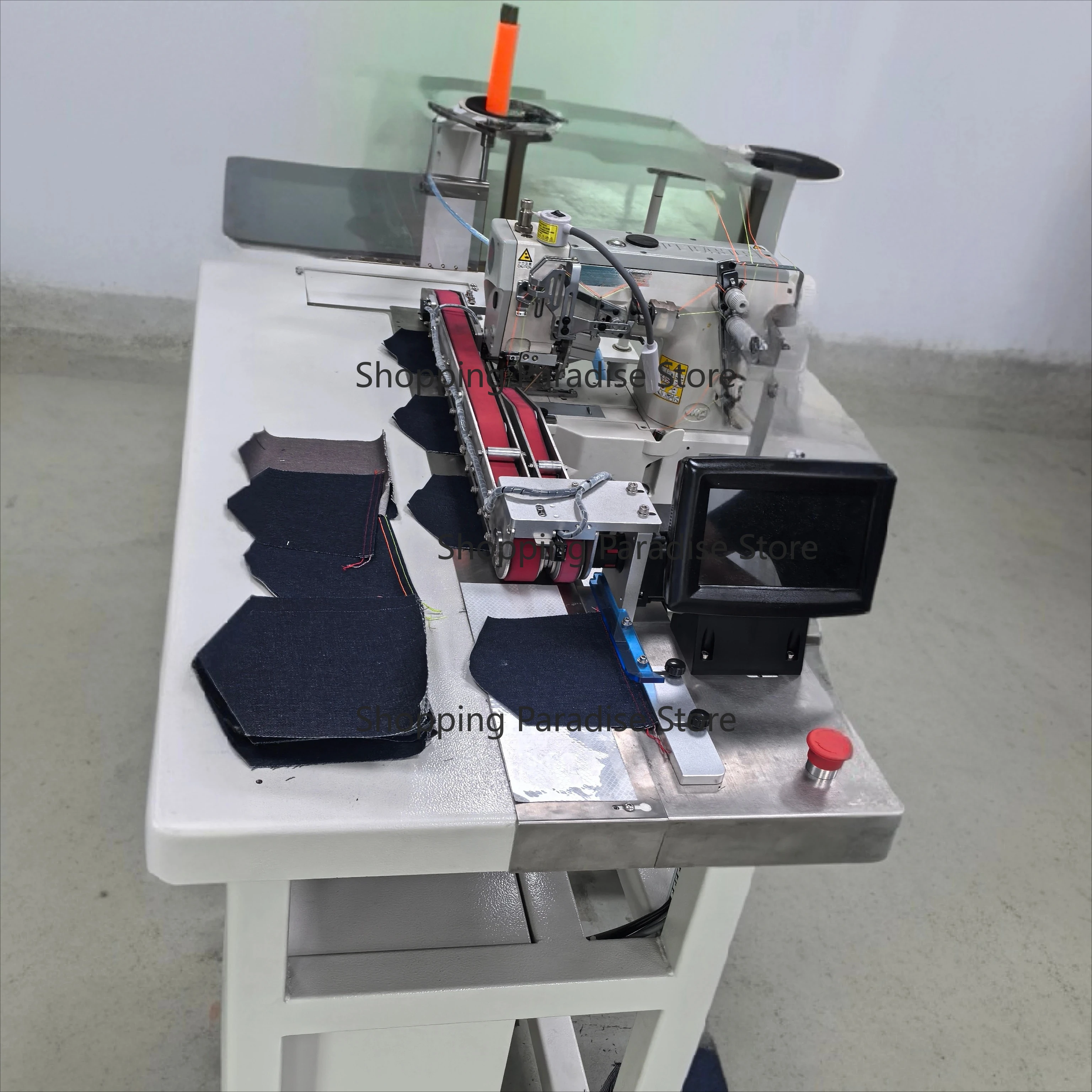 Industrial Fully Automatic Sewing Machine for Jeans Clothing No Ironing Front & Rear Bagging Equipment