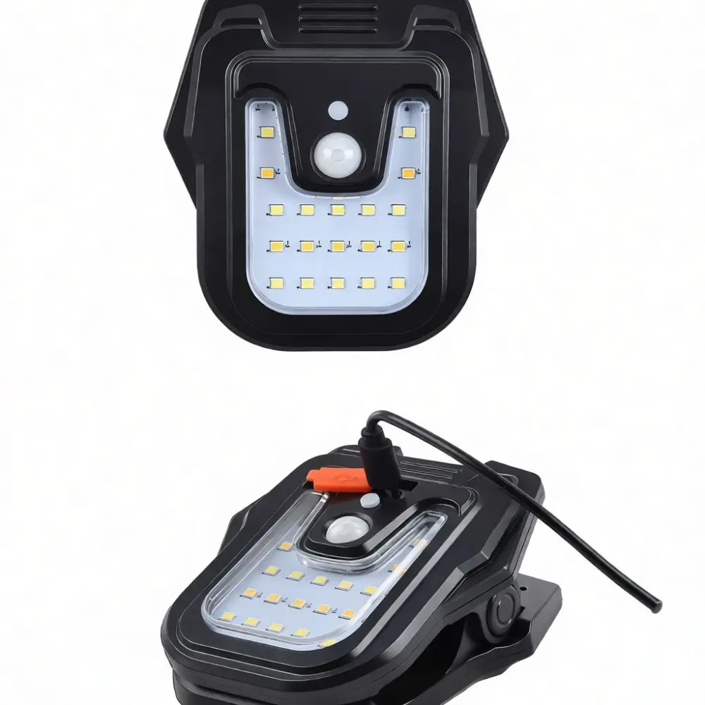LED Solar Clamp Lamp Portable Outdoor Lighting Garden Yard Decor Waterproof Sensor Path Camping Patio Night Security Decor Tool