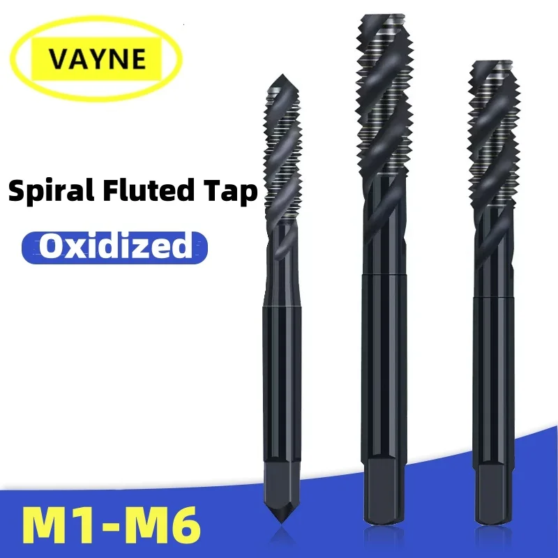 1PCS VAYNE HSSE With Oxidized Spiral Fluted Tap M1.4 M1.6 M1.7 M1.8 M2 M2.2 M2.5 M2.6 M3 M3.5 M4 M5 M6  Screw Fine Thread Taps