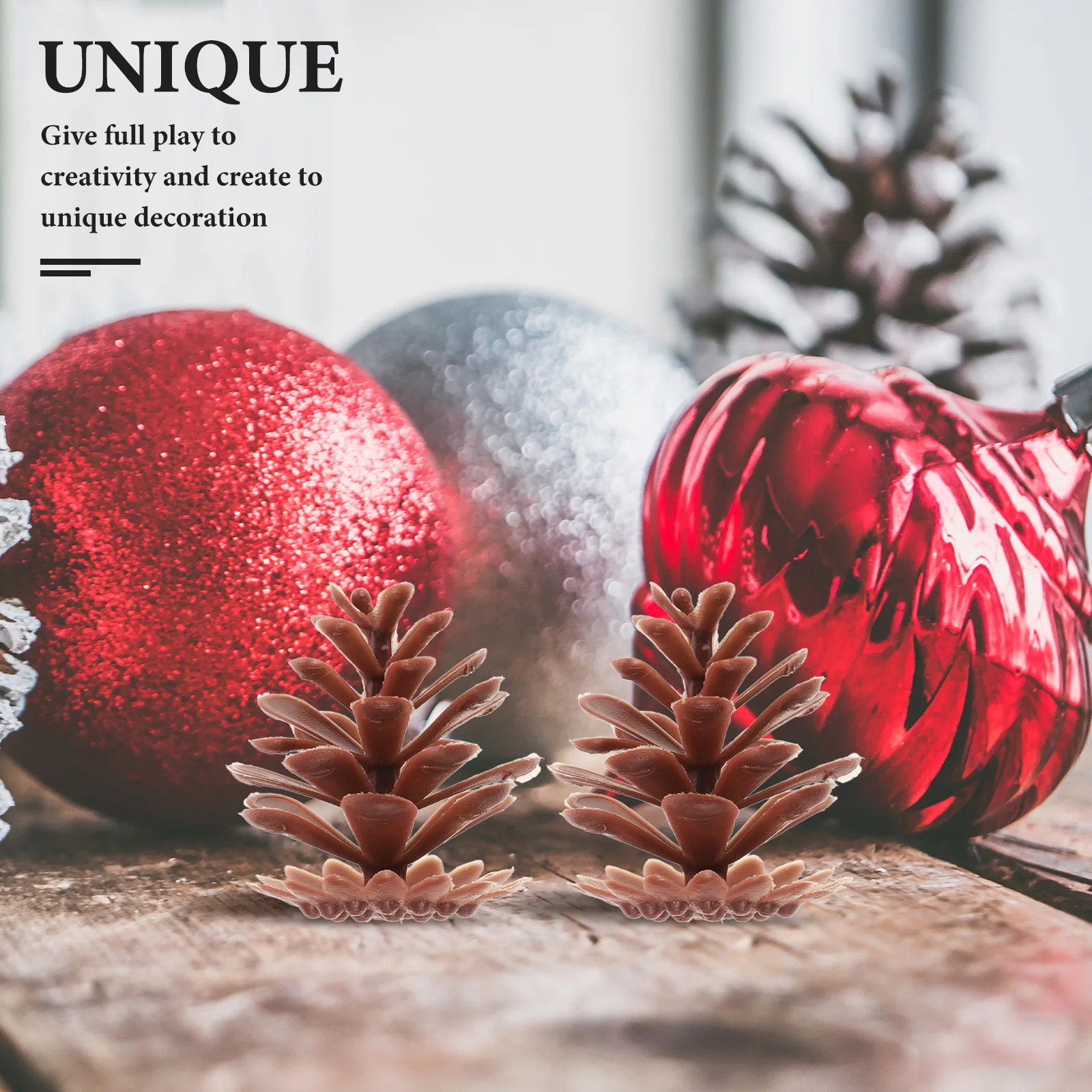 

50Pcs Realistic Plastic Pine Cones Mini Christmas Decorations DIY Craft Ornaments Thanksgiving Wedding Centerpieces