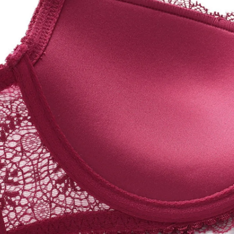 Sexy Lace Lingerie Deep V-shaped Bra Set Women\'s Thin Under Thick Mold Cup Bra Female Sexy Lingerie Lace Underwear Lingerie Set