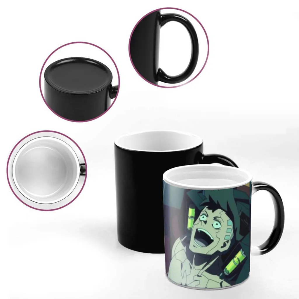 Anime C_Cyberpunks Cool E-Edgerunners Friends Birthday Gifts Color Changing Magic Ceramic Creative Coffee Mugs Tea Cups