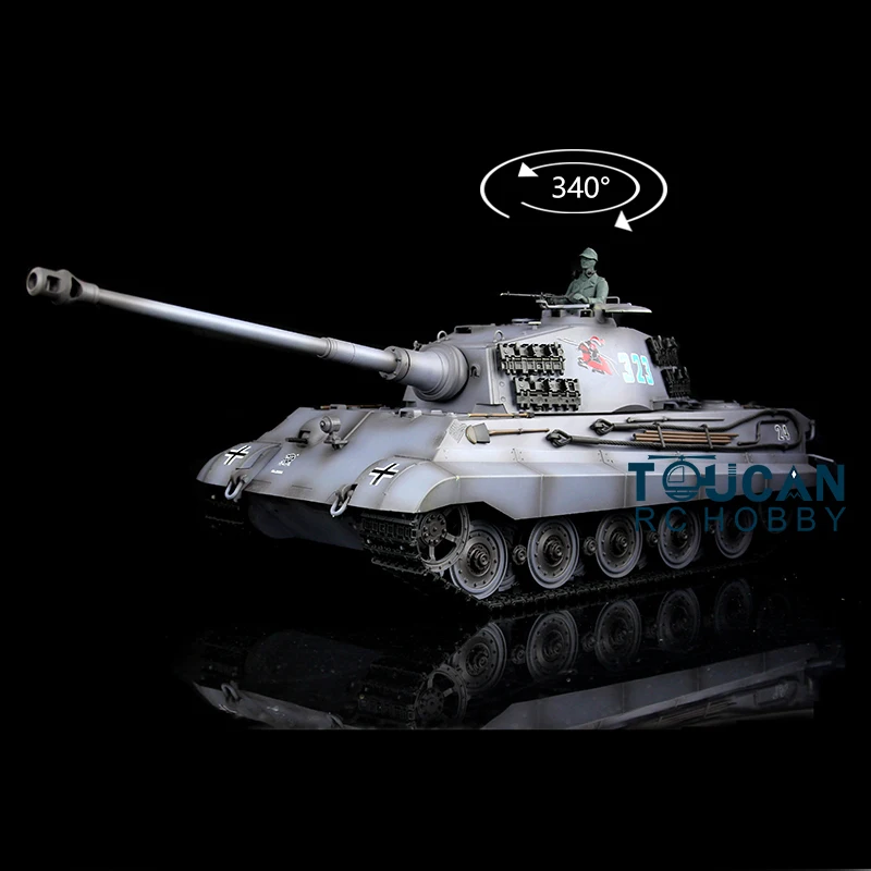 2.4G Heng Long 1/16 7.0 Plastic German King Tiger RTR RC Tank Model 3888A Infrared Battle Military Vehicle Toy TH17517