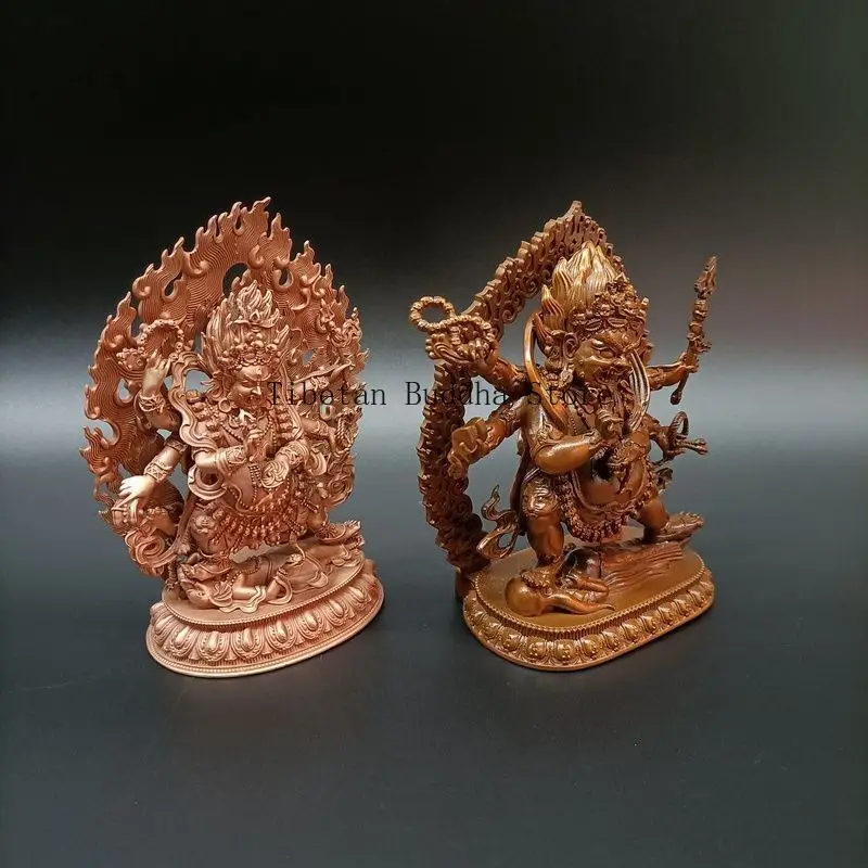 Tibet Seiko pure copper six-armed Mahagala statue Dharma Protector Ornament Nepalese Household Tibetan Products 12CM