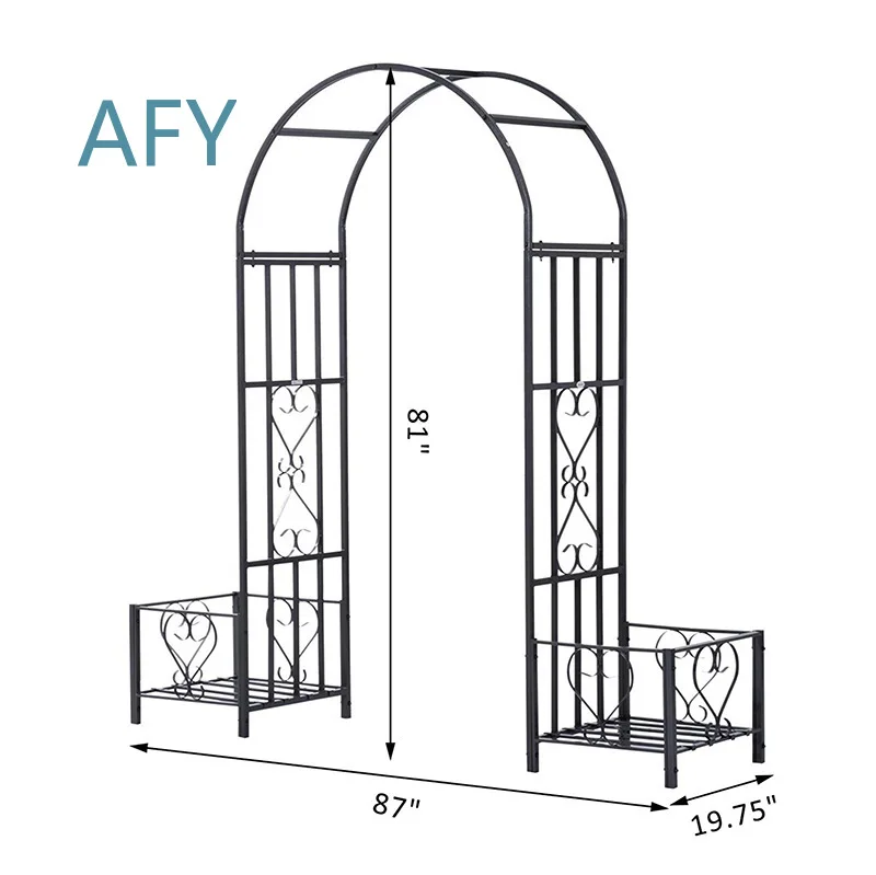 Simple Outdoor Flower Box Arch for Patio Garden Decoration Grass Vine Climbing Frame for Outdoor Wedding Backdrop Arbor