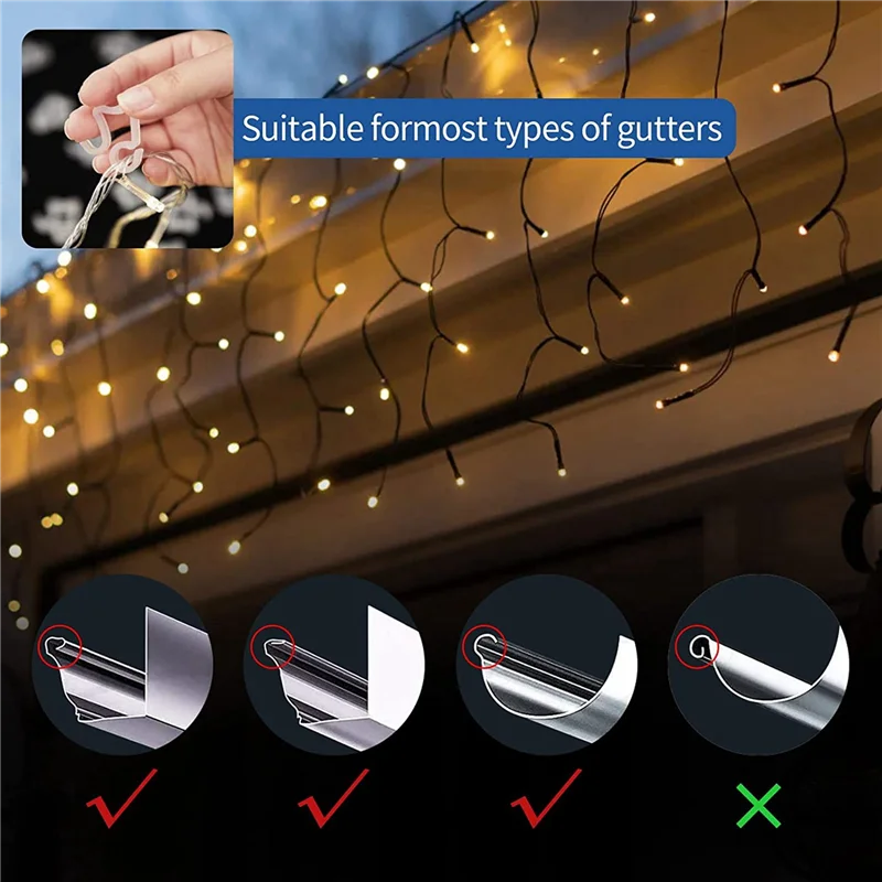 

ABWP-Christmas Light Clips Outdoor, 200 Pack Holiday Light Clips, For Outside String Lights Hanging Roof Icicle Lights