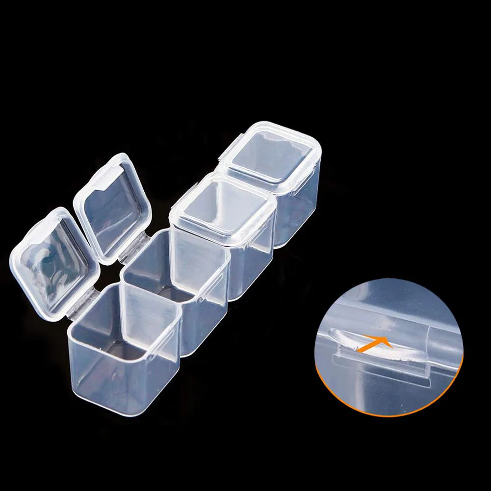 28/56 Fächer Diamant-Malerei Zubehör Werkzeug Transparente Kunststoff-Aufbewahrungsbox Nagel-Strass-Perlen-Aufbewahrungsbox Schmuck-Organizer – Detail 8