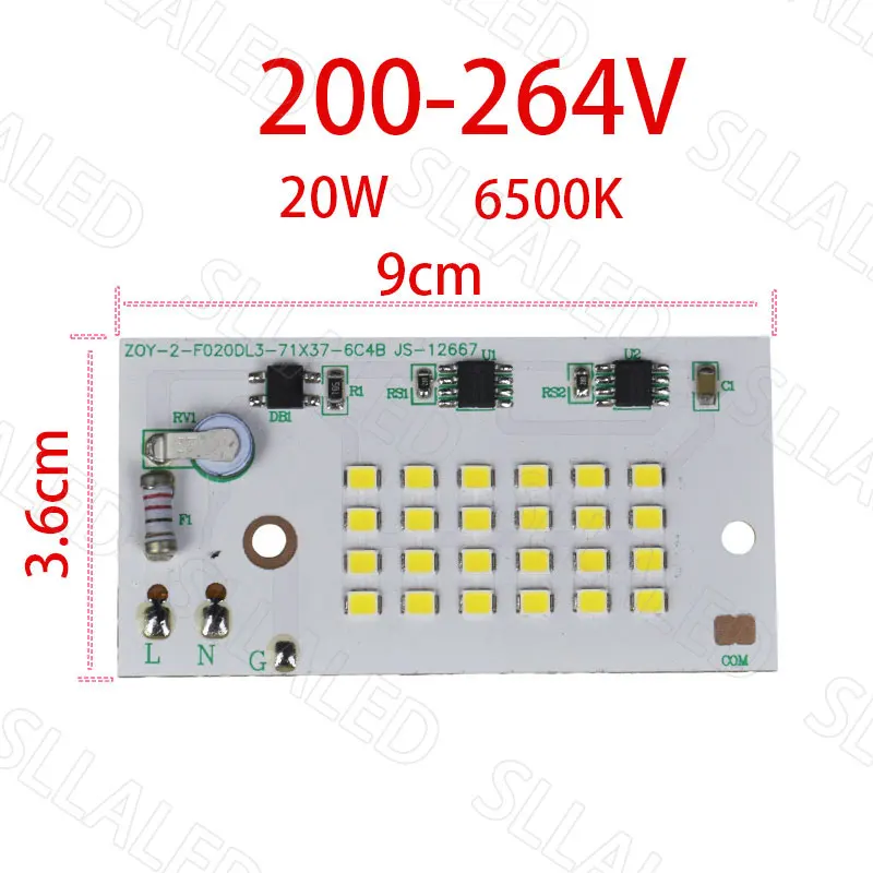Chip LED de 220V, 100W, 50W, 20W, cuentas sin necesidad de controlador, accesorios de iluminación para proyectores, luces de techo y panel, Chip LED