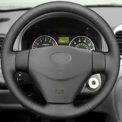Perforated Leather Cover For Hyundai Accent 2006- 2011 Getz 2005 For Kia Rio 5 2006- 2009 Car Interior Steering Wheel Cover Trim