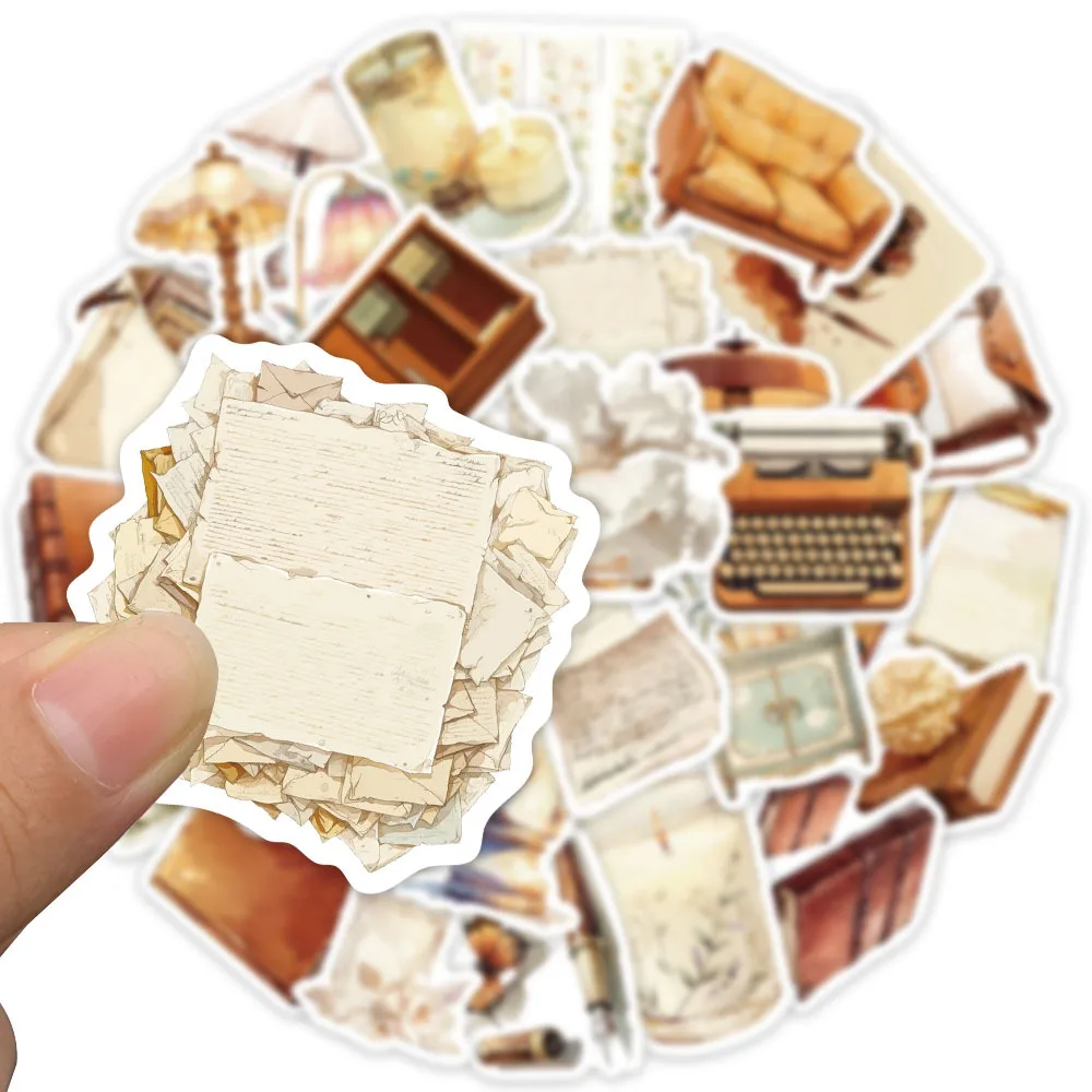 10/30 個古代本の文字ステッカースクラップブッキングクリエイティブ紙家庭用電話荷物装飾スケートボードギフト紙ステッカー