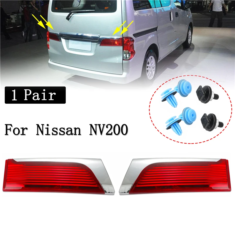 1Pair For Nissan NV200 Car Left&Right  Rear Reflector Brake Light TailLight Cap Rear Lights Cover Car Exterior Accessories