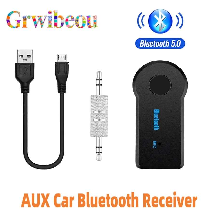 2 in 1 Car Wireless Bluetooth 5.0 Receiver Adapter 3.5mm AUX Jack For Car Music Audio Aux A2dp Headphone Reciever Handsfree
