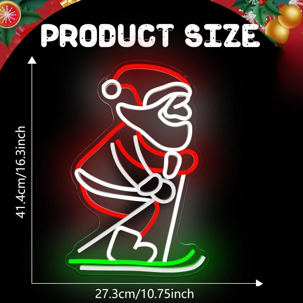 سانتا كلوز النيون LED ضوء النيون تسجيل لشرب بار رجل الكهف غرفة نوم فندق متجر غرفة الألعاب ديكور جدران الحفلات USB بالطاقة #2