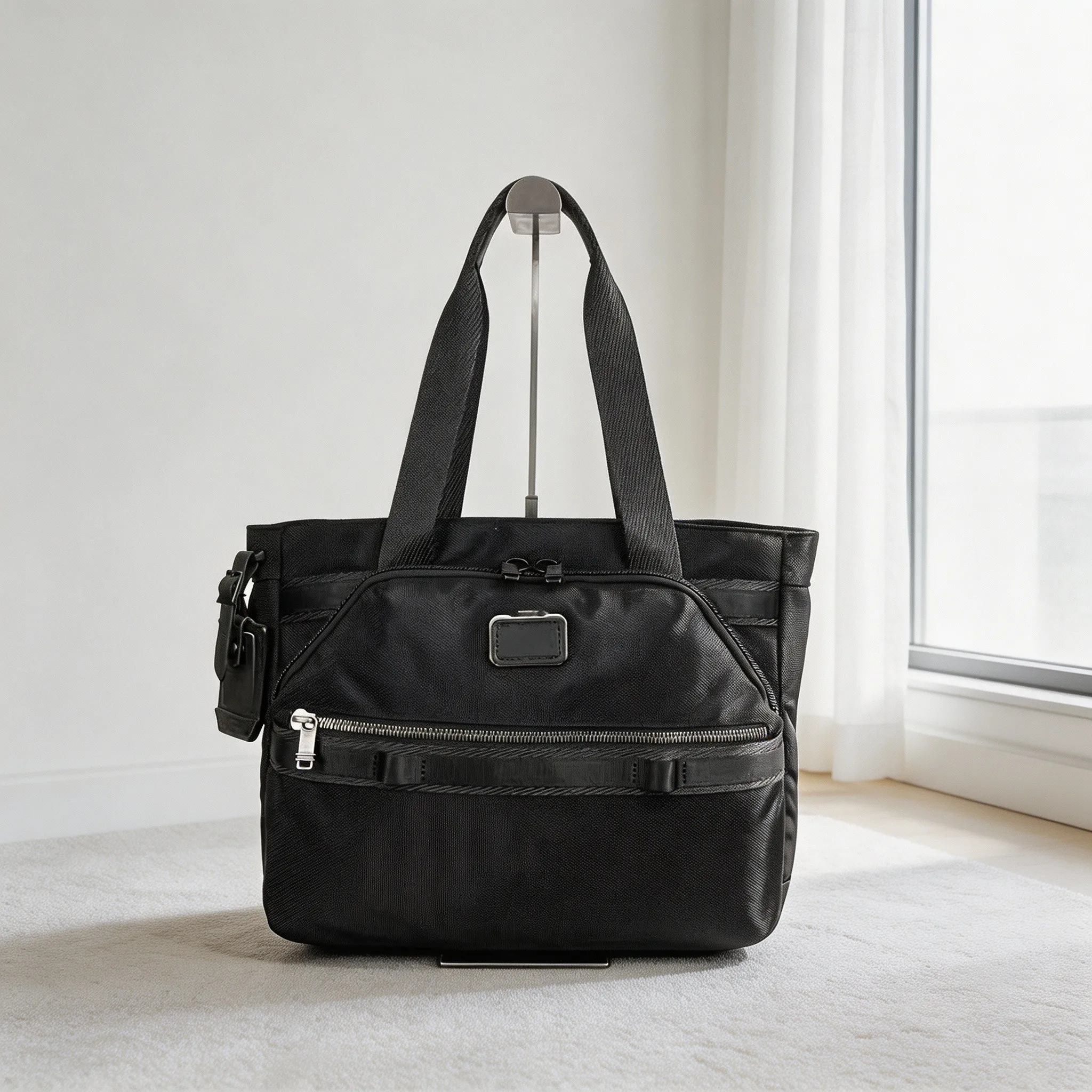 Men’s Business Large‑Capacity Tote Bag, Minimalist Ballistic Nylon Top‑Handle Handbag for Daily Travel