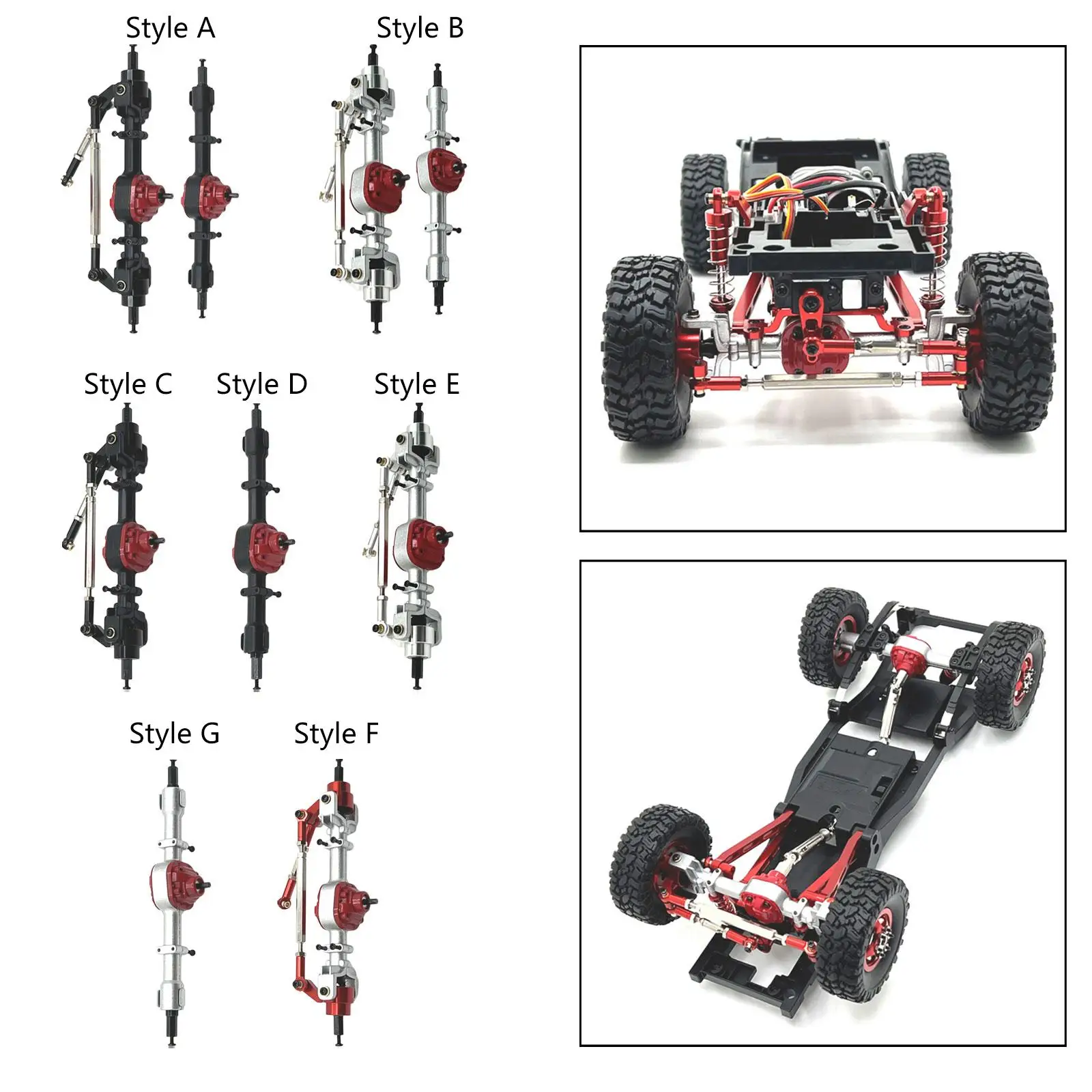 RC Front Rear Axle Housing DIY Modified Easy to Install RC Car Model Sturdy Replacements for D91 LC79 MN82 MN78 1:12 Scale RC